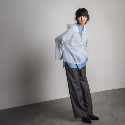 チュールレイヤードフーディプルオーバー≪手洗い可能≫
