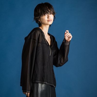 チュールレイヤードフーディプルオーバー≪手洗い可能≫