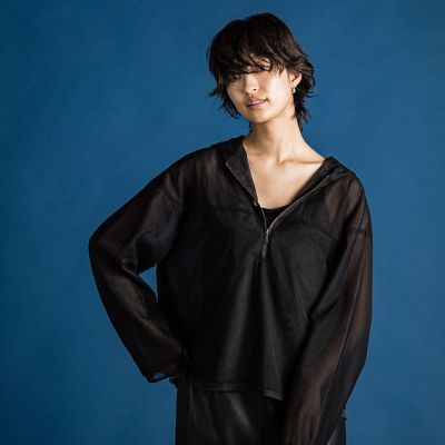 チュールレイヤードフーディプルオーバー≪手洗い可能≫