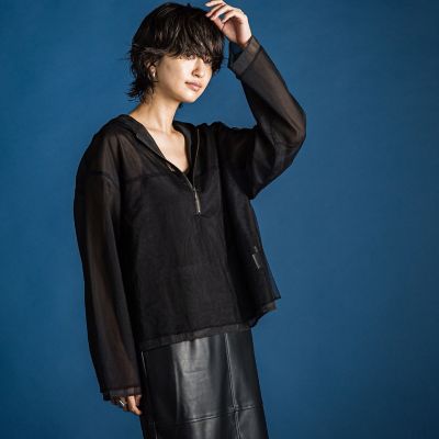 チュールレイヤードフーディプルオーバー≪手洗い可能≫