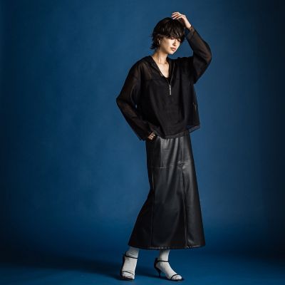 チュールレイヤードフーディプルオーバー≪手洗い可能≫