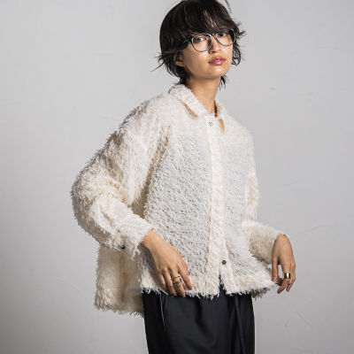 シアーフリンジジャガードクロップドシャツ≪手洗い可能