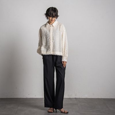 シアーフリンジジャガードクロップドシャツ≪手洗い可能≫