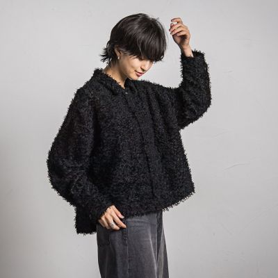 シアーフリンジジャガードクロップドシャツ≪手洗い可能≫