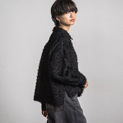 シアーフリンジジャガードクロップドシャツ≪手洗い可能≫