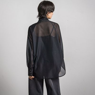 【カタログ掲載】シアーボウタイボリュームスリーブブラウス≪洗濯機で洗える≫