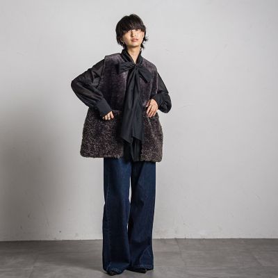 【カタログ掲載】シアーボウタイボリュームスリーブブラウス≪洗濯機で洗える≫