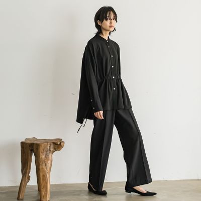 ウエストマークドロストシャツブラウス≪洗濯機で洗える≫