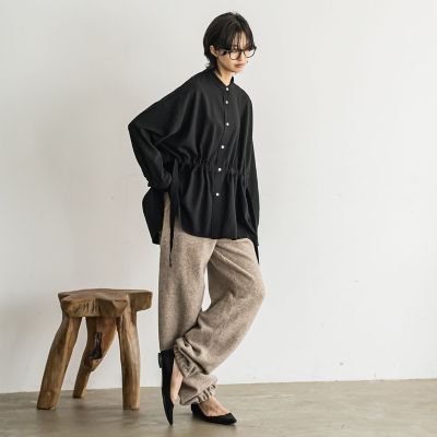 ウエストマークドロストシャツブラウス≪洗濯機で洗える≫