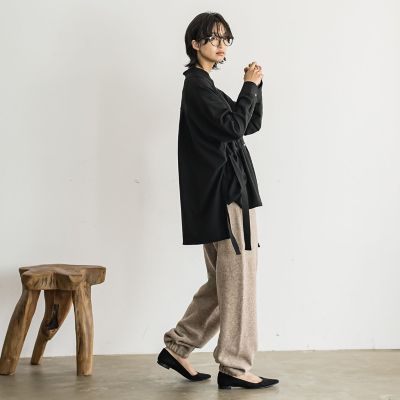 ウエストマークドロストシャツブラウス≪洗濯機で洗える≫