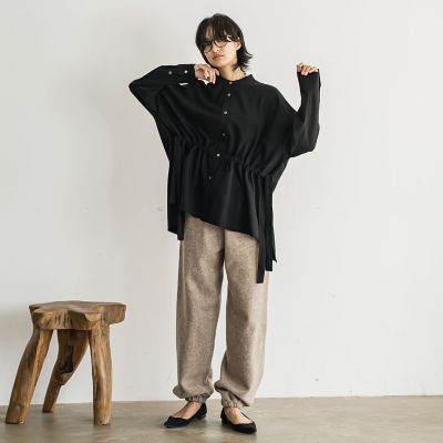 ウエストマークドロストシャツブラウス≪洗濯機で洗える≫