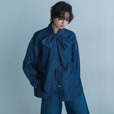 デニムボウタイブラウス≪洗濯機で洗える≫ | MAYSON GREY