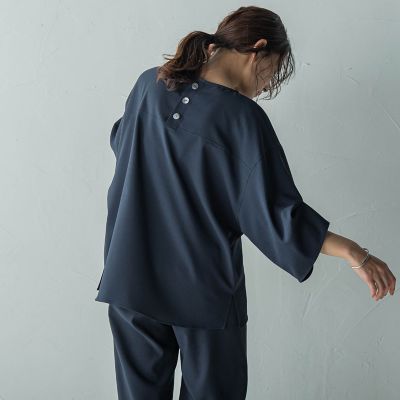 タックワイドスリーブボートネックブラウス≪洗濯機で洗える≫