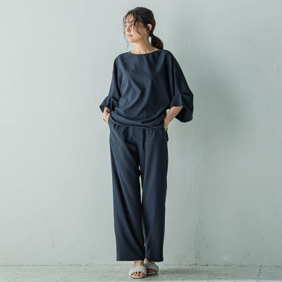 タックワイドスリーブボートネックブラウス≪洗濯機で洗える≫