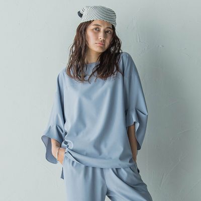 タックワイドスリーブボートネックブラウス≪洗濯機で洗える≫