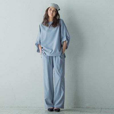 タックワイドスリーブボートネックブラウス≪洗濯機で洗える≫
