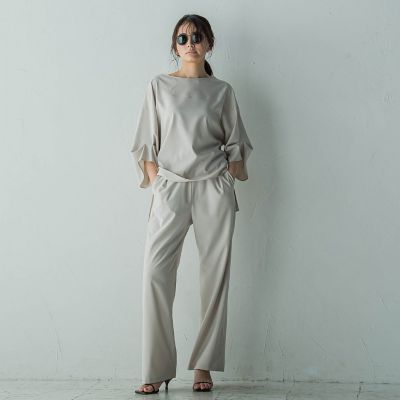 タックワイドスリーブボートネックブラウス≪洗濯機で洗える≫