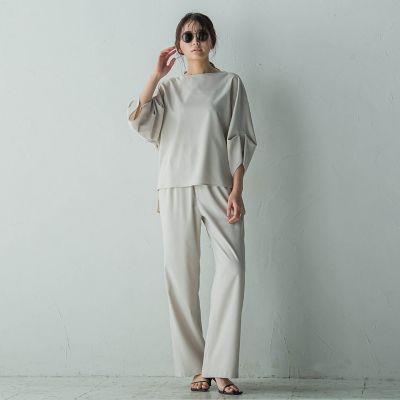 タックワイドスリーブボートネックブラウス≪洗濯機で洗える≫