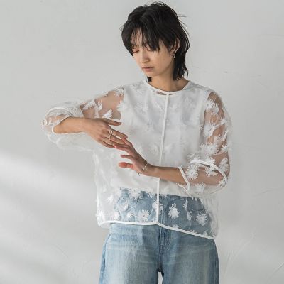 Droite lautreamont / ドロワットロートレアモン ショウセンモールインレーブラウス ショウセンモールインレーブラウス | Droite lautreamont (Women