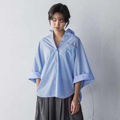 ワイドカフスドルマンシャツ≪洗濯機で洗える≫