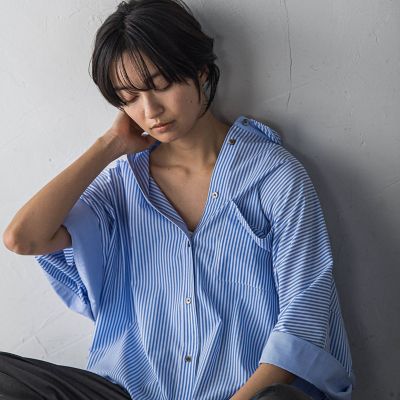 ワイドカフスドルマンシャツ≪洗濯機で洗える≫