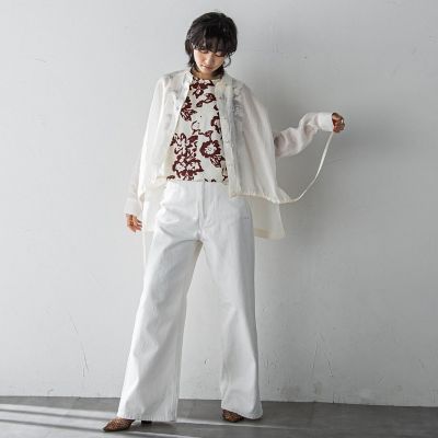 リネンドロストクロップドシャツ≪手洗い可能≫