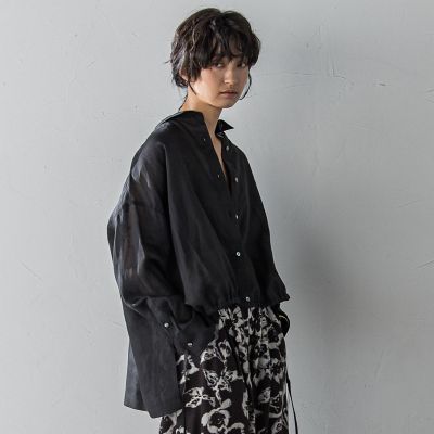 リネンドロストクロップドシャツ≪手洗い可能≫