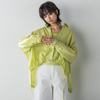 リネンドロストクロップドシャツ≪手洗い可能≫