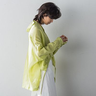 リネンドロストクロップドシャツ≪手洗い可能≫