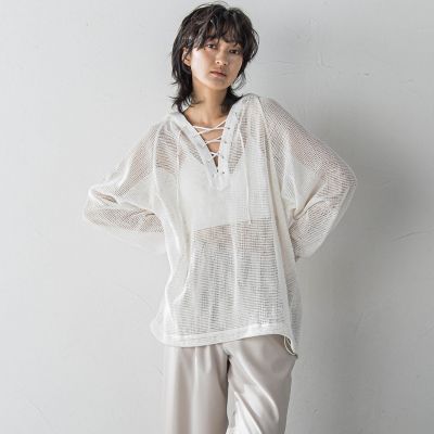 ＜MAYSON GREY（Women）＞メッシュアノラックパーカー≪手洗い可能≫