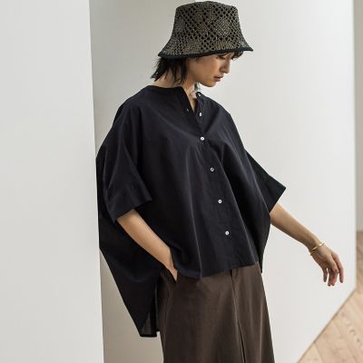 キャンブリックバックギャザー刺繍ブラウス≪手洗い可能≫