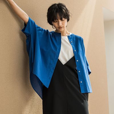 キャンブリックバックギャザー刺繍ブラウス≪手洗い可能≫
