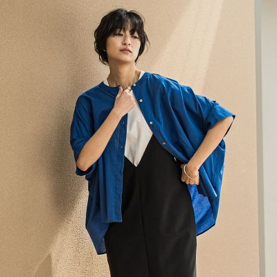 キャンブリックバックギャザー刺繍ブラウス≪手洗い可能≫