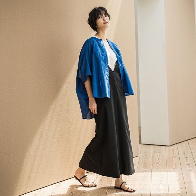キャンブリックバックギャザー刺繍ブラウス≪手洗い可能≫