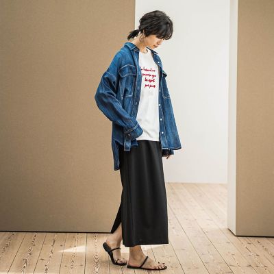 シアーデニムオーバーシャツ≪洗濯機で洗える≫