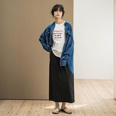 シアーデニムオーバーシャツ≪洗濯機で洗える≫