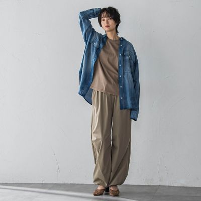 シアーデニムオーバーシャツ≪洗濯機で洗える≫