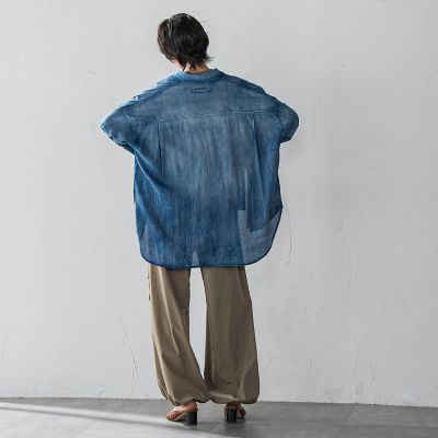 シアーデニムオーバーシャツ≪洗濯機で洗える≫