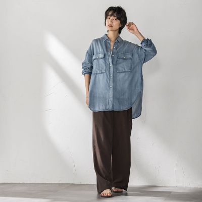ナチュラルシアーデニムオーバーシャツ≪洗濯機で洗える≫ | MAYSON