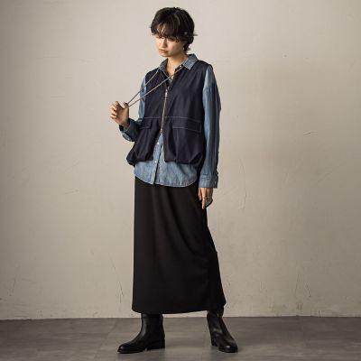 ナチュラルシアーデニムオーバーシャツ≪洗濯機で洗える≫　ブルー メイソングレイ MAYSON GREY シアーデニムオーバーシャツ≪洗濯
