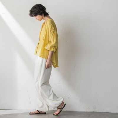 ペイズリー柄総刺繍綿ボイルギャザーブラウス≪手洗い可能≫ | MAYSON