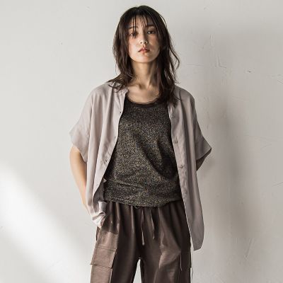 【ＷＥＢ限定】バンドカラーリネンライクシャツ≪洗濯機で洗える≫