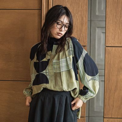 IPEKER幾何柄フレアブラウス≪手洗い可能≫ | MAYSON GREY