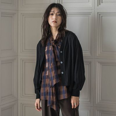 【SALE】MAYSON GREY（Women）/メイソングレイ シアーブラウスカーディガン&#8810;手洗い可能&#8811; 04ブラック トップス【三越伊勢丹/公式】