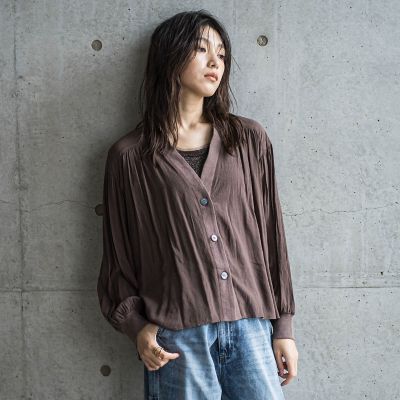 【SALE】MAYSON GREY（Women）/メイソングレイ シアーブラウスカーディガン&#8810;手洗い可能&#8811; 10ブラウン トップス【三越伊勢丹/公式】