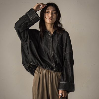 ドロストクロップシャツ　クールカレアン ドロストクロップシャツ クールカレアン ドロストクロップシャツ