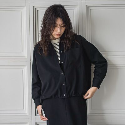 MAYSON GREY（Women）/メイソングレイ ドロストクロップドシャツ&#8810;洗濯機で洗える&#8811; 04ブラック トップス【三越伊勢丹/公式】