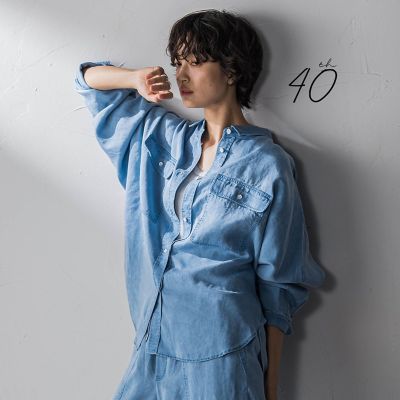 ＜MAYSON GREY（Women）＞【４０周年限定】カラーデニムドルマンシャツ