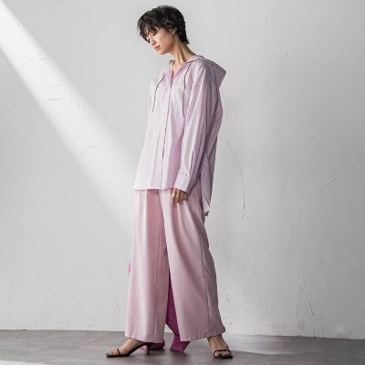 ストライプフーディオーバーシャツ≪手洗い可能≫ | MAYSON GREY