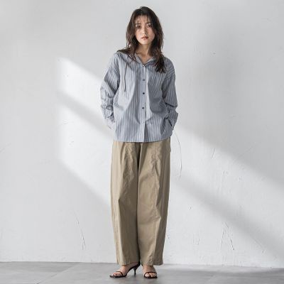 ストライプフーディオーバーシャツ≪手洗い可能≫ | MAYSON GREY